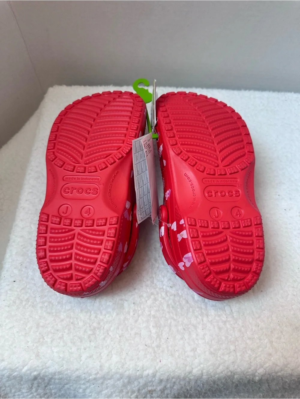 Kids Red Heart Print Crocs